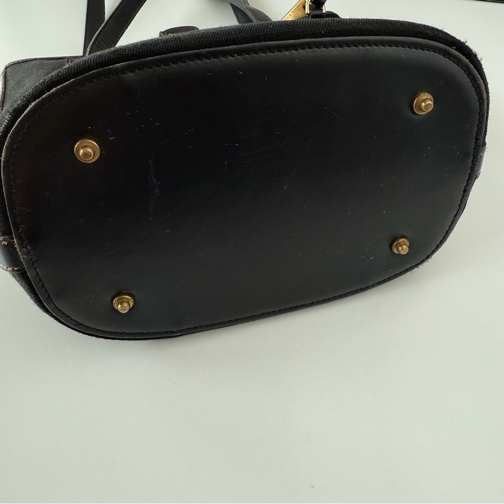 Dooney & Bourke Vintage Black Canvas Tote Bag with Gold Accents - Picture 6 of 13